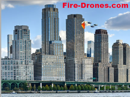 Skyscraper fire is put out utilizing Fire Drones.