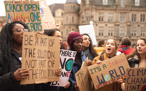 CO2 protest gathering.