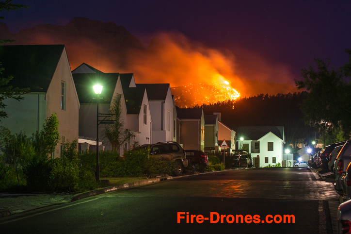 FireDrones protect a neighborhood.