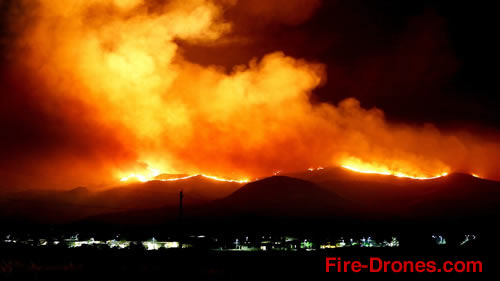 Forest fire heading for the coast.